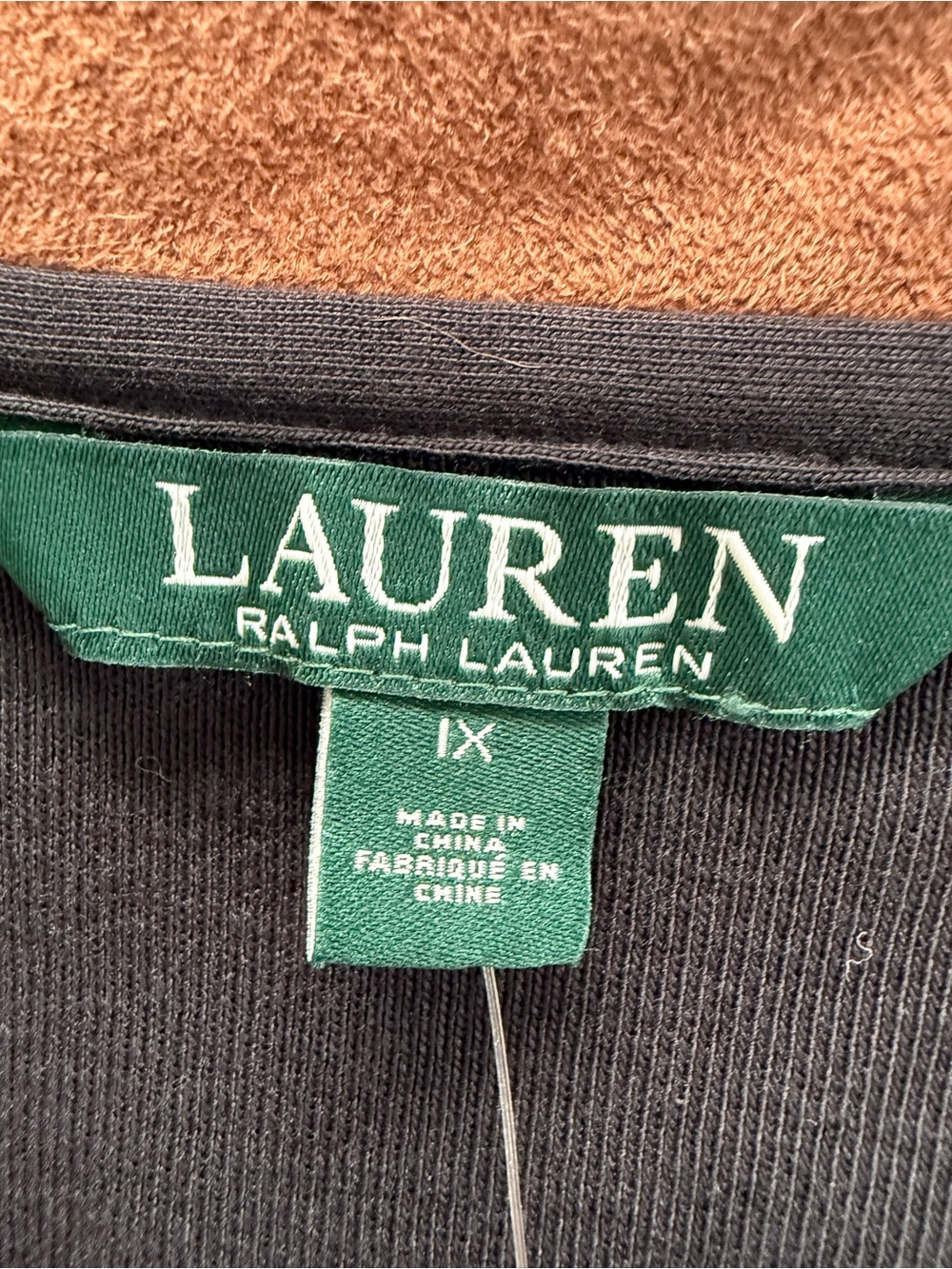 Lauren Ralph Lauren Black Tunic with Brown Suede Trim - Picture 3 of 10